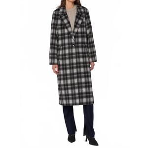 NEW VELVET HEART myrtle plaid coat in black/grey